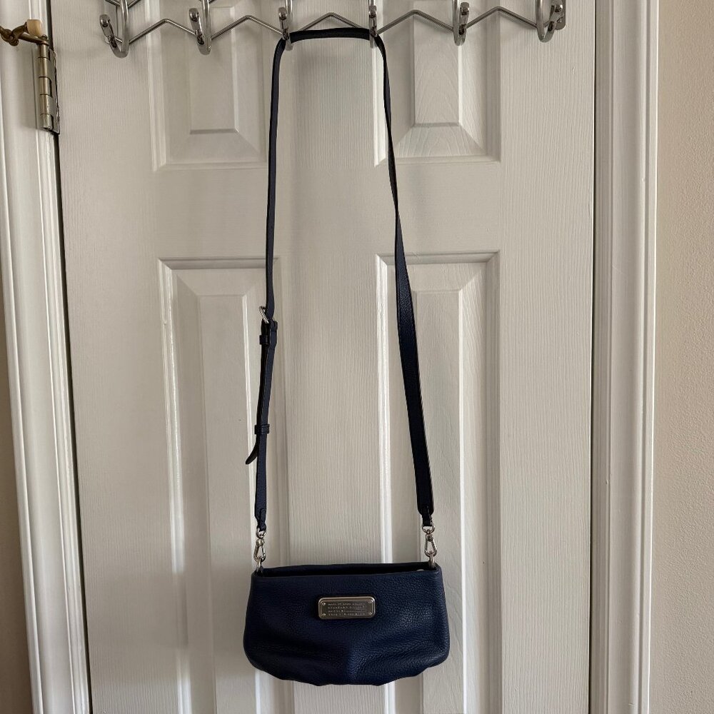 Marc by Marc Jacobs Classic Q Percy crossbody bag in navy blue pebbled leather